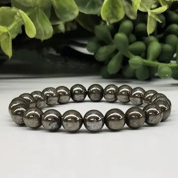 Pyrite Stretchable Bracelet 8mm Beads | 1 Each