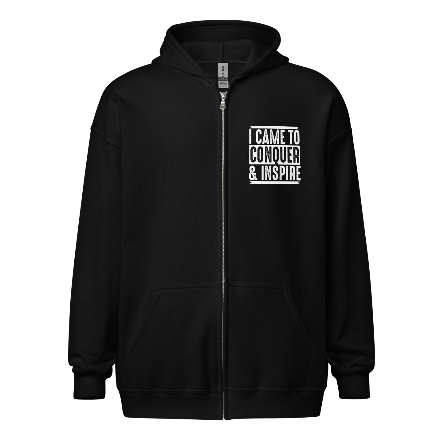 I Came To Conquer & Inspire Zip-up Hoodie | HQ