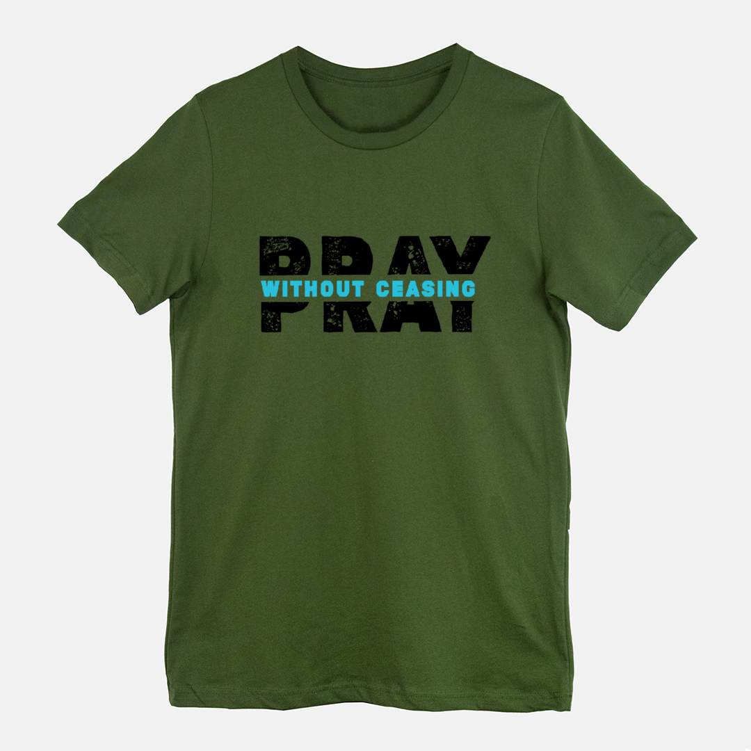 Pray Without Ceasing Blue Tee