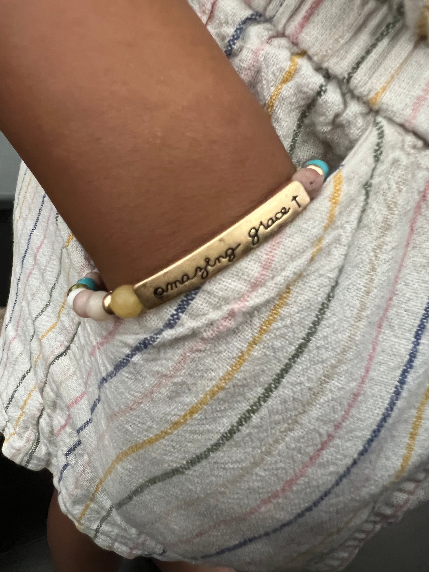 Amazing Grace Charm Beads Stretch Bracelet