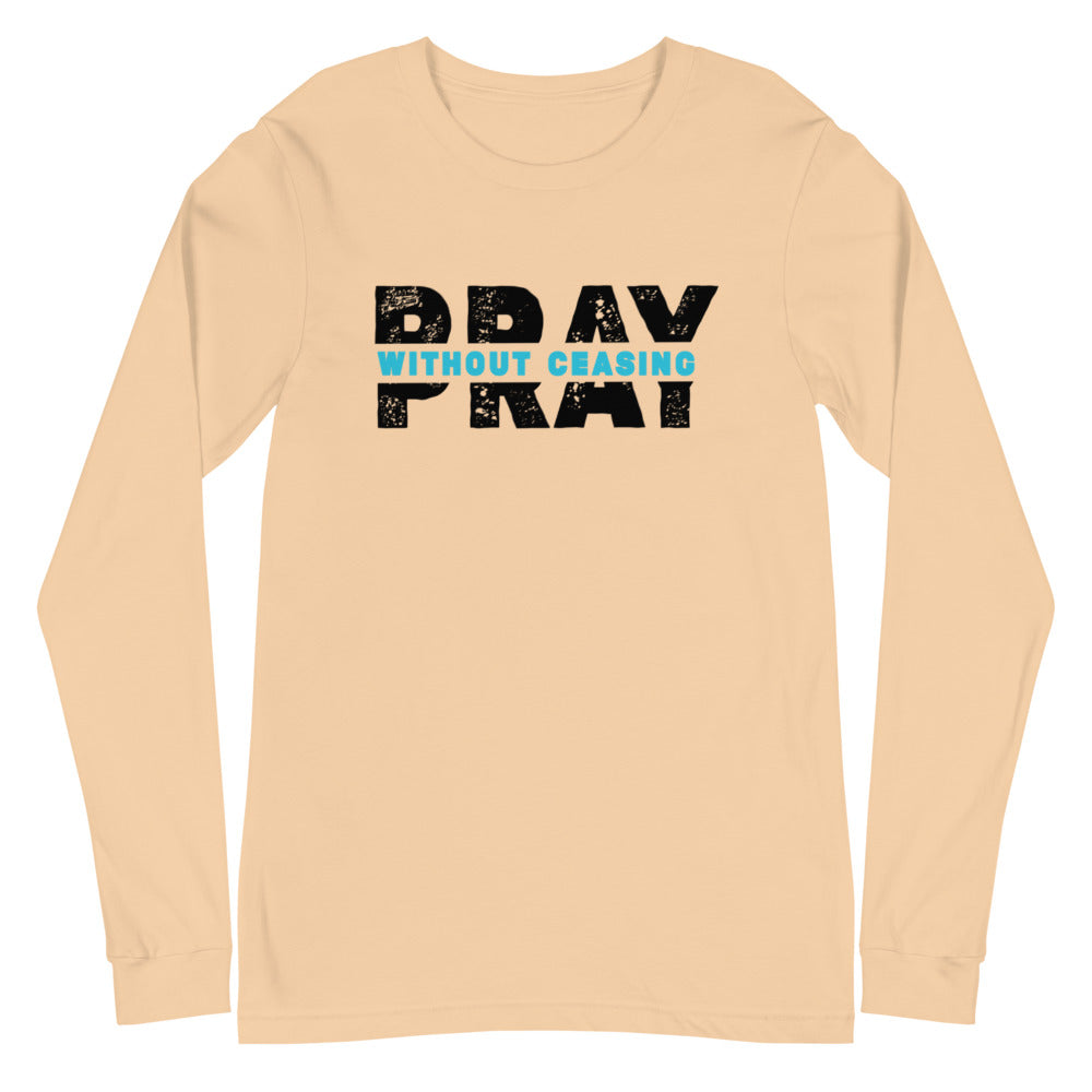 Pray Without Ceasing Long Sleeve Tee (Blue)
