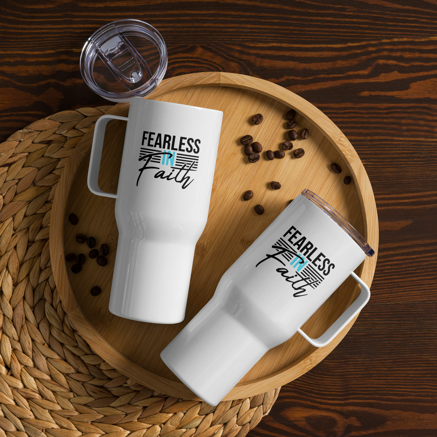 Fearless in Faith Travel Mug (Blue)
