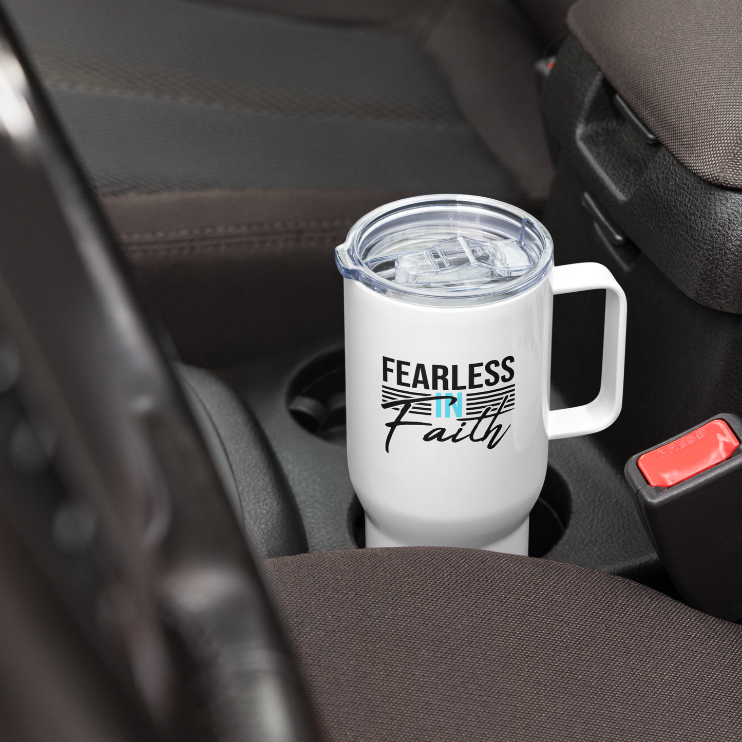Fearless in Faith Travel Mug (Blue)