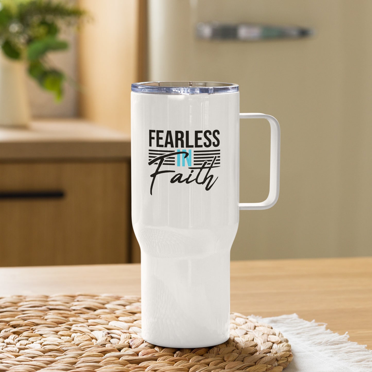Fearless in Faith Travel Mug (Blue)