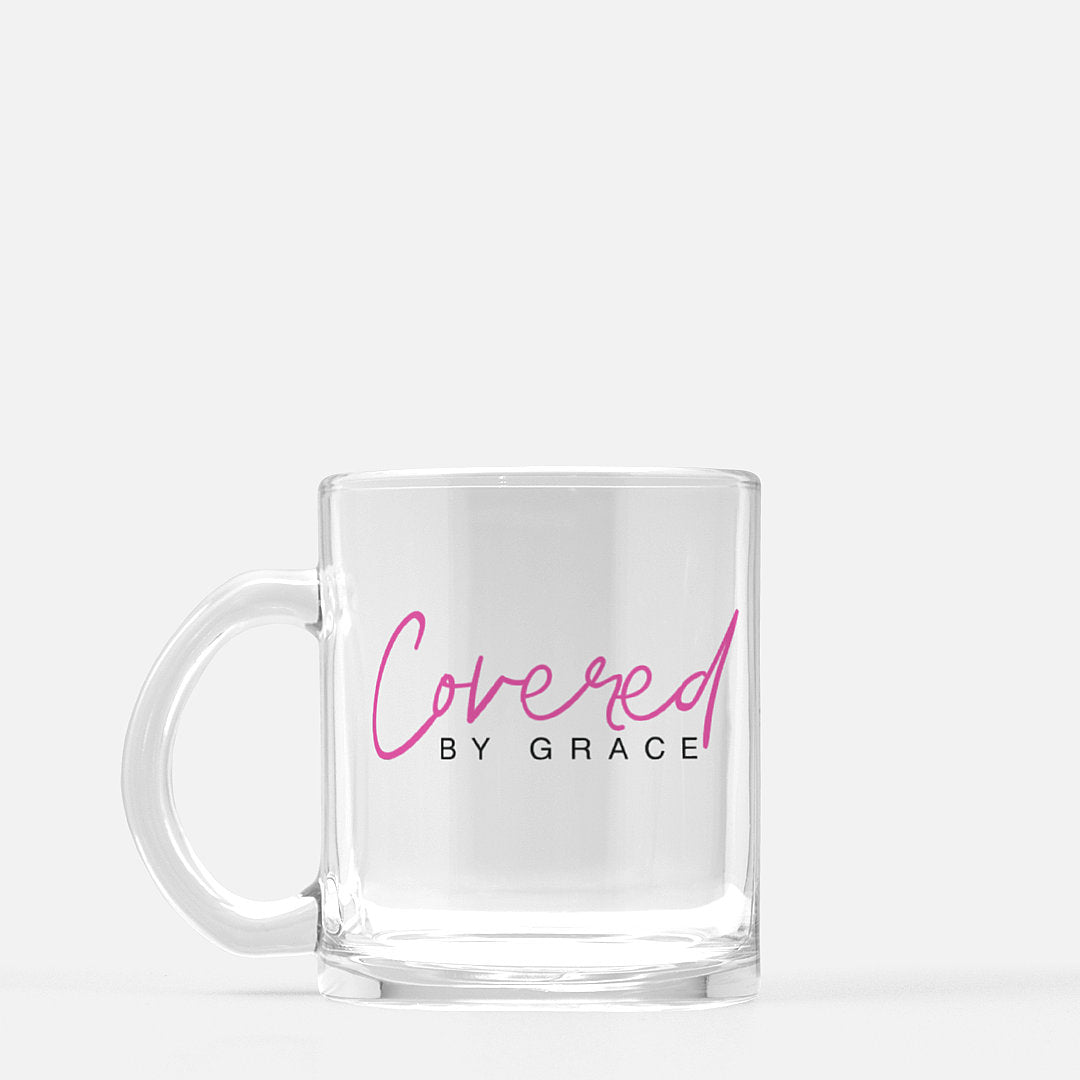 Covered By Grace Clear Glass Mug