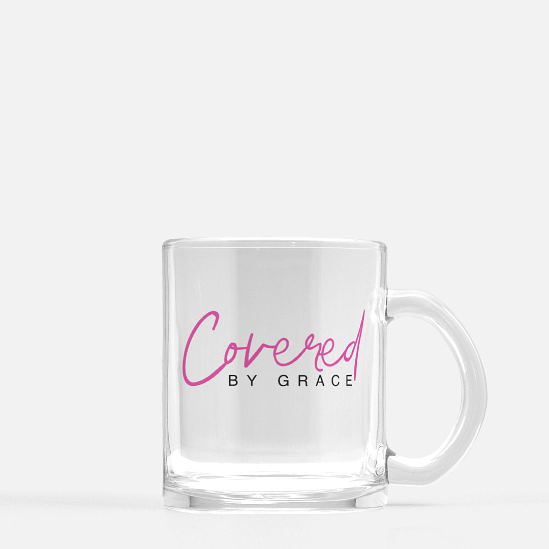Covered By Grace Clear Glass Mug