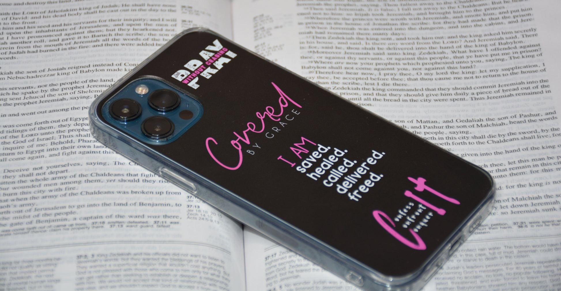 Faith Inspired Collage iPhone Case Pink – Covered By Grace