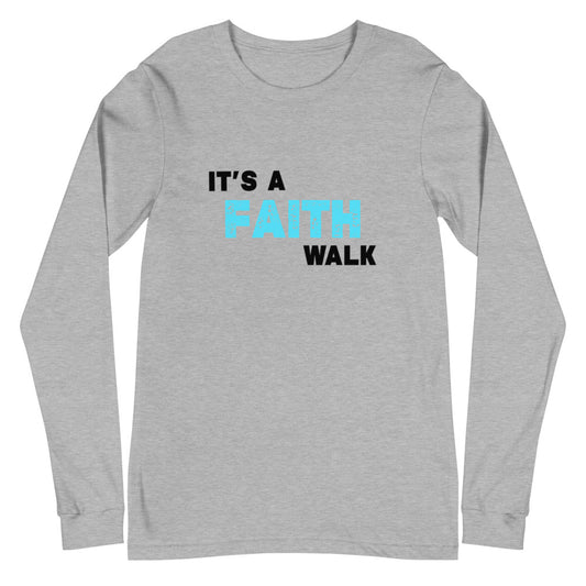 It's A Faith Walk Long Sleeve Tee Blue - Colors